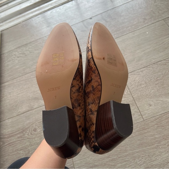 J.Crew Piper low ankle boots in snake-embossed Italian leather - Size 7 - Picture 6 of 7